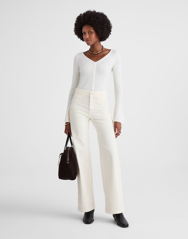 The Wide-Leg Pant in Corduroy VINTAGE IVORY