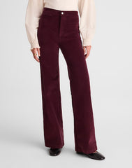 The Petite Wide-Leg Pant in Corduroy DARK POMEGRANATE