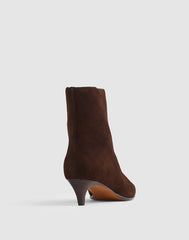 The Emilie Ankle Boot in Suede DARK CAROB