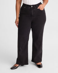 The Plus Wide-Leg Jean in Super Stretch Denim BLACK FROST