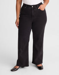 The Plus Wide-Leg Jean in Super Stretch Denim BLACK FROST