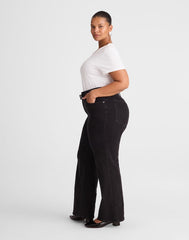 The Plus Wide-Leg Jean in Super Stretch Denim BLACK FROST