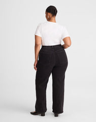 The Plus Wide-Leg Jean in Super Stretch Denim BLACK FROST