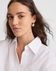Sculpted Droplet Statement Stud Earrings ANTIQUE GOLD