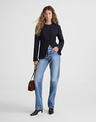 The Nolita Cutaway Blazer in Pinstripe DARK NAVY STRIPE