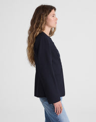 The Nolita Cutaway Blazer in Pinstripe DARK NAVY STRIPE