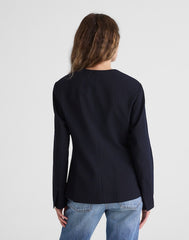 The Nolita Cutaway Blazer in Pinstripe DARK NAVY STRIPE