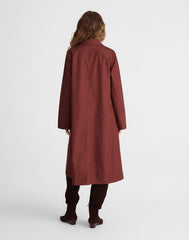 Poplin Long-Sleeved Shirtdress CHOCOLATE RAISIN