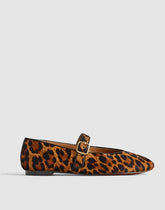 The Remy Mary Jane Flat in Haircalf CARAMEL MULTI