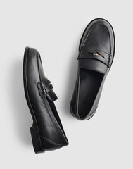 The Grayson Penny Loafer in Leather TRUE BLACK