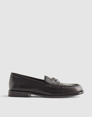 The Grayson Penny Loafer in Leather TRUE BLACK