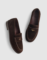 The Grayson Penny Loafer in Suede DARK CAROB
