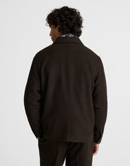 Patch-Pocket Shirt-Jacket in Wool Blend CHOCOLATE