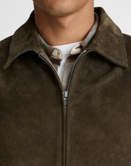 Zip-Front Jacket in Suede EXPEDITION GREEN