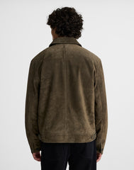 Zip-Front Jacket in Suede EXPEDITION GREEN