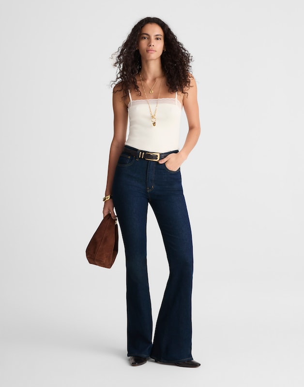 The Stretch Flare Jean in Rinse Wash RINSE WASH