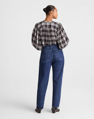 Tall Curvy Pieced Barrel-Leg Jeans in McKinney Wash MCKINNEY WASH