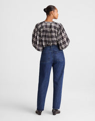 Curvy Pieced Barrel-Leg Jeans in McKinney Wash MCKINNEY WASH