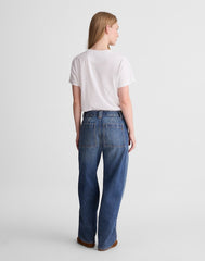 The Petite Darted Utility Barrel-Leg Jean IRMO WASH