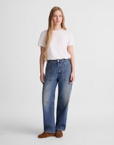 The Petite Darted Utility Barrel-Leg Jean IRMO WASH