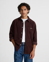 Button-Up Shirt in Fine-Wale Corduroy CHOCOLATE RAISIN