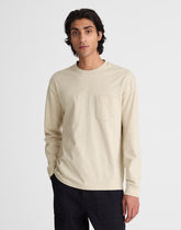 The Long-Sleeve Vintage Pocket Tee HEATHER OAT GREY