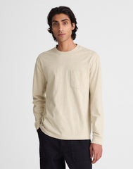 The Long-Sleeve Vintage Pocket Tee HEATHER OAT GREY