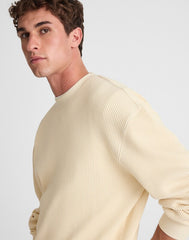 Waffle-Knit Sweatshirt ANTIQUE CREAM