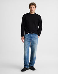 Heavyweight Long-Sleeve Mockneck Tee JET BLACK