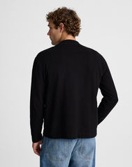 Heavyweight Long-Sleeve Mockneck Tee JET BLACK