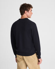 Collared Cardigan in Merino Wool DARK INDIGO