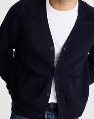 Cardigan in Heritage Merino Wool NAVY