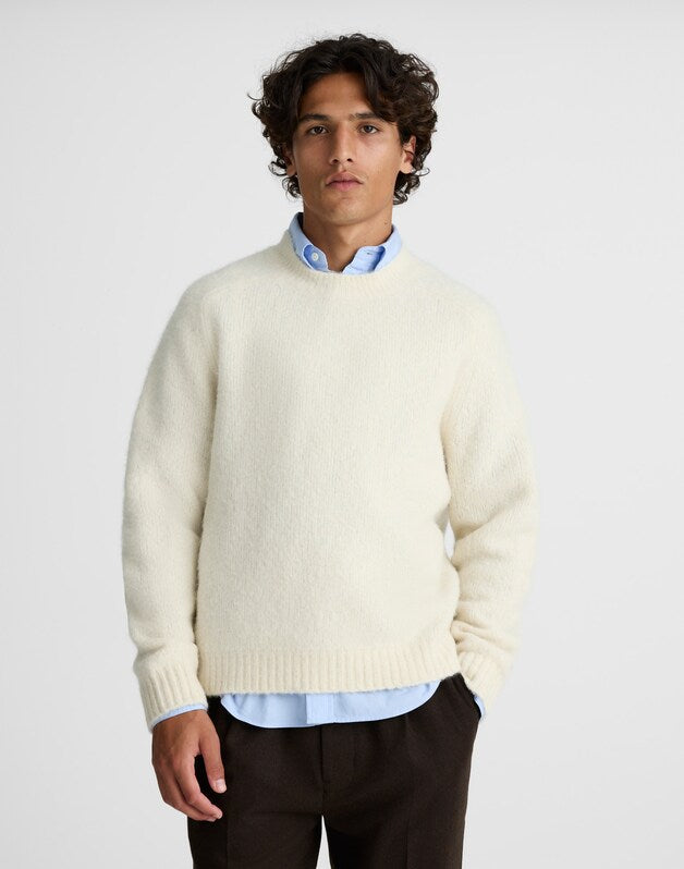 Crewneck Sweater in Yak-Alpaca Blend CREAM