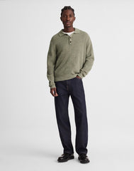 Waffle-Knit Sweater Polo HEATHER SAGE