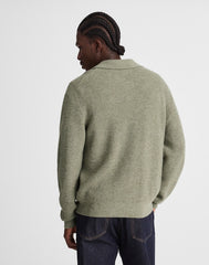 Waffle-Knit Sweater Polo HEATHER SAGE