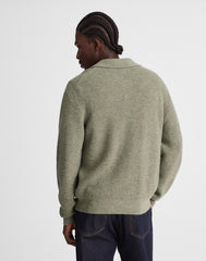 Waffle-Knit Sweater Polo HEATHER SAGE