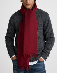 Fringed Wool Scarf GARNET