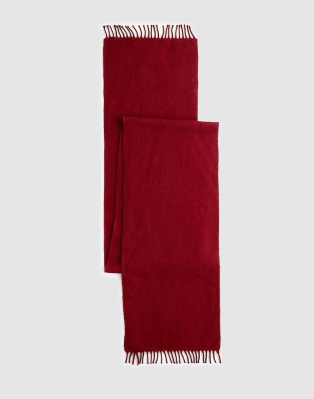 Fringed Wool Scarf GARNET