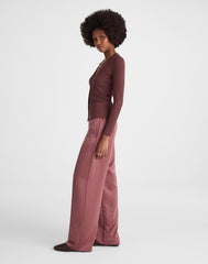 The Easy Pull-On Pant in Satin BURNT SOIL