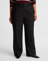 Tall Slouchy Straight Pants in Brushed Twill BLACK