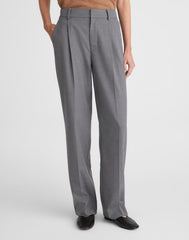 Slouchy Straight Pants in Brushed Twill LIGHT GREY