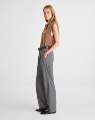 Slouchy Straight Pants in Brushed Twill LIGHT GREY