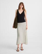 Side-Slit Midi Skirt LINEAR DOTS LIGHTHOUSE