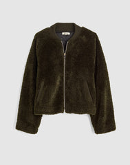 Bomber Jacket in Sherpa MIDNIGHT OLIVE