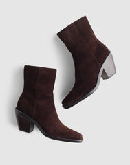 The Idris Side-Zip Ankle Boot COFFEE BEAN
