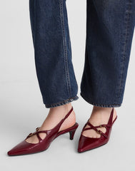 The Emilie Crisscross Slingback Pump CABERNET
