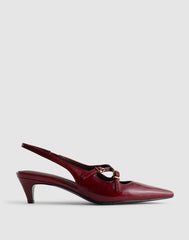The Emilie Crisscross Slingback Pump CABERNET