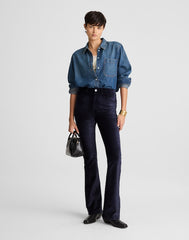 The Stretch Flare Pant in Velvet CLASSIC NAVY