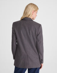 The Mercer Relaxed Blazer in Check BLUE BROWN PLAID
