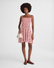 Tie Shoulder Mini Dress in Floral AMANDA FLORAL RED